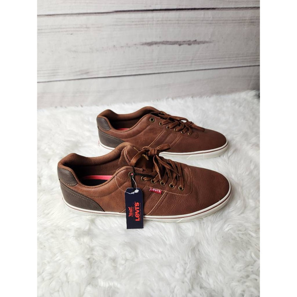 Levis‎ Mens Miles Fashion Sneakers Brown Lace Up Color Block Round Toe 13 New - Picture 3 of 6